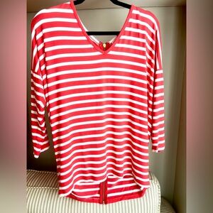 MICHAEL Michael Kors Red and White Striped Top